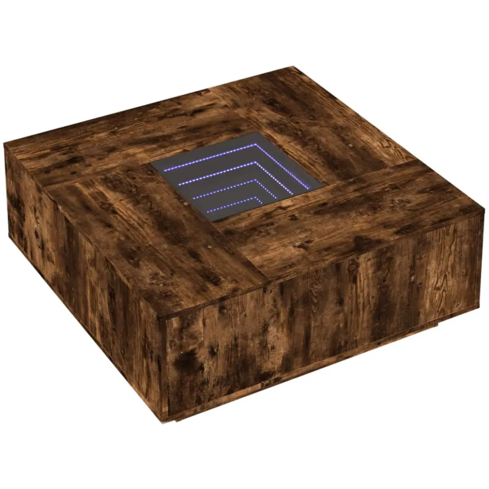 vidaXL Salontafel met Infinity LED 100x100x40 cm gerookt eikenkleurig Bruin