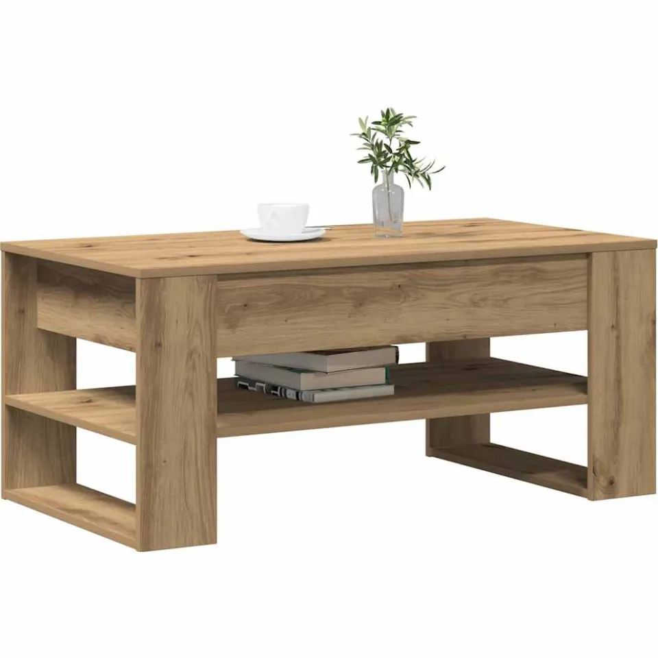 vidaXL Salontafel Artisan Eiken 102 x 55 x 45 cm Bewerkt hout Bruin