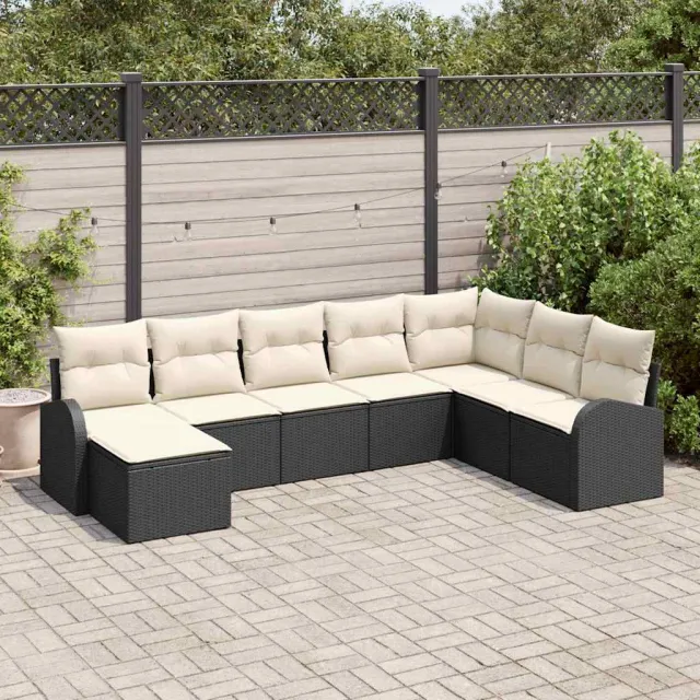 vidaXL Tuin Sofa Set 8 st Zwart [Synthetisch]: Poly Rattan, foto 2