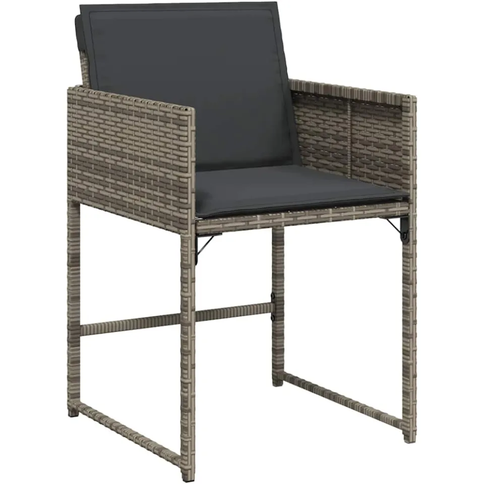 vidaXL 13-delige Tuinset met kussens poly rattan grijs