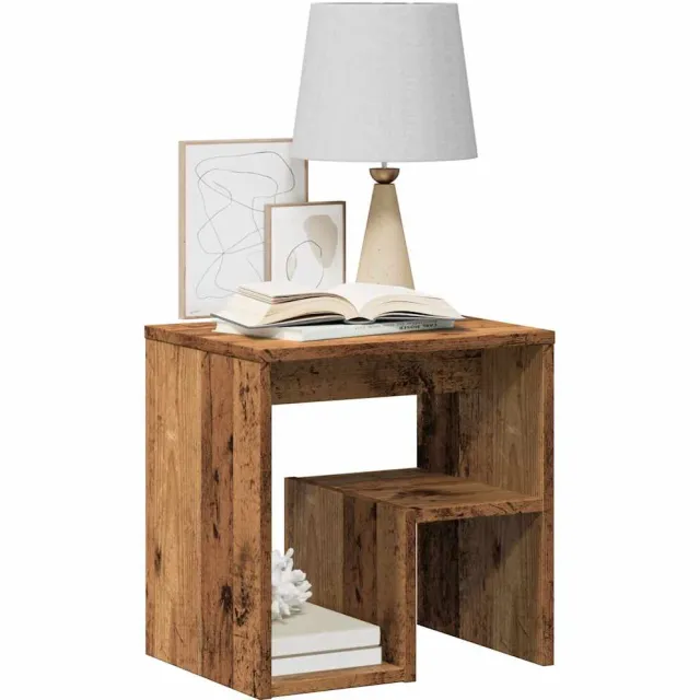 vidaXL Nachtkastje 40x30x40 cm bewerkt hout oud houtkleurig bruin, foto 2
