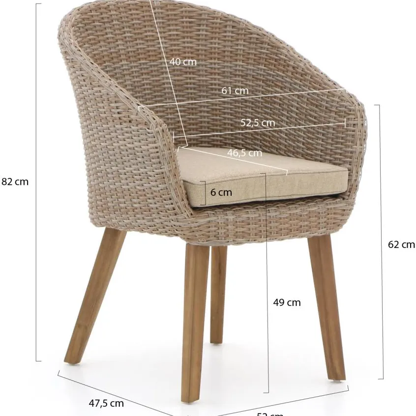 Intenso Furniture Intenso Tropea/ROUGH-Y ø 120cm dining tuinset 5-delig Bruin