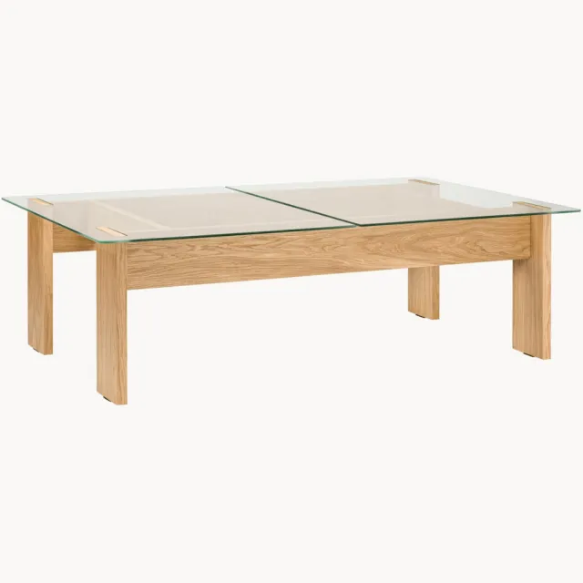 noo.ma Eikenhouten salontafel Naiko Transparant
