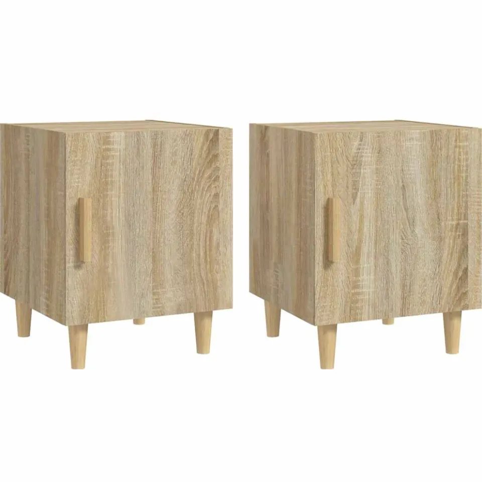 vidaXL Nachtkastjes 2 st bewerkt hout sonoma eikenkleurig Bruin