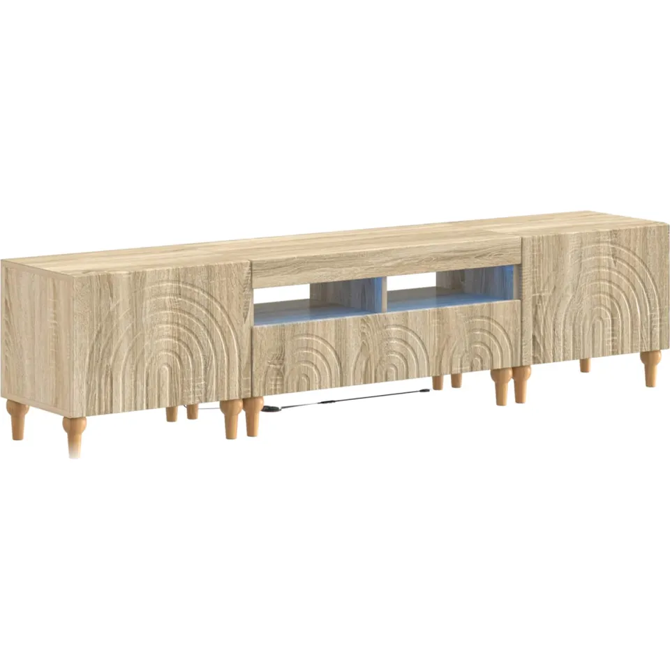 vidaXL 3-delige LED TV-kast Sonoma Eiken Bewerkt hout Bruin