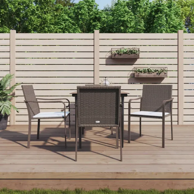 vidaXL 5-delige Tuinset met kussens poly rattan en staal, foto 2