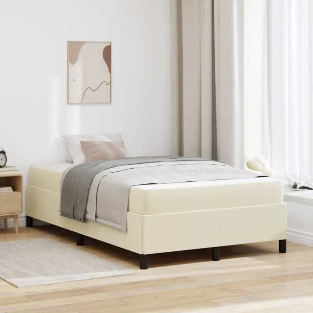 vidaXL Bedframe met matras Crème 120 x 200 cm Stof