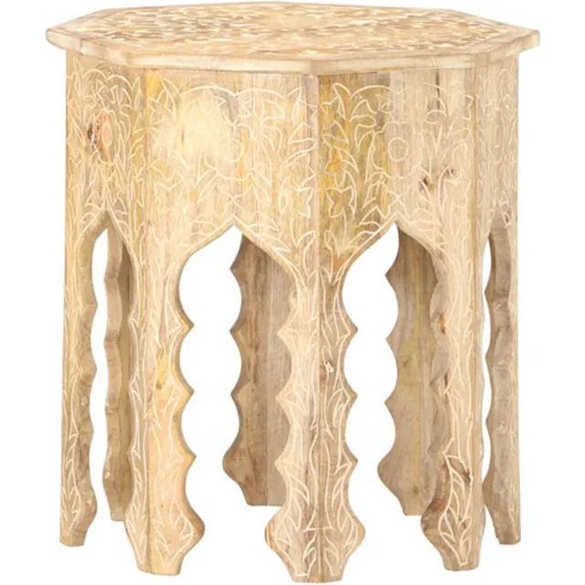 vidaXL Bijzettafel - Ø48 - cm - massief - mangohout Bruin