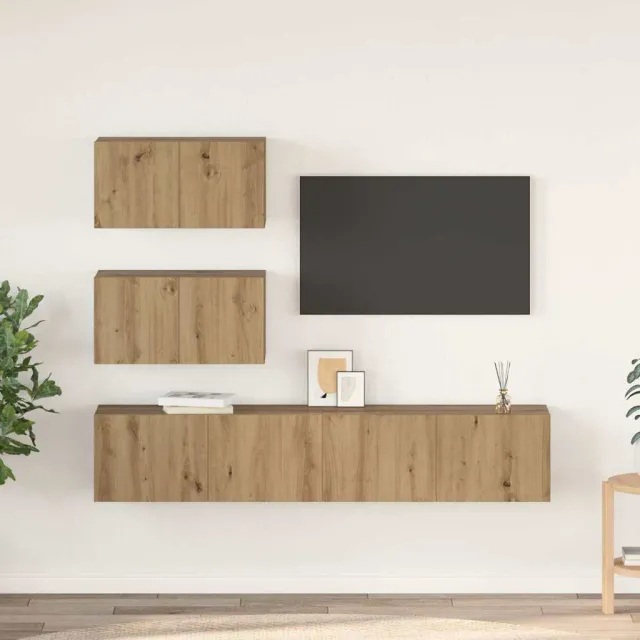 vidaXL Tv-meubelset 4 st 80 x 30 x 30 cm Artisanaal eiken