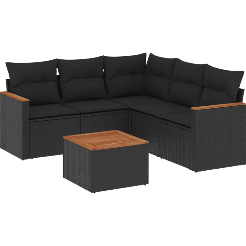 vidaXL Patio Sofa Set 5-zits Black, foto 3