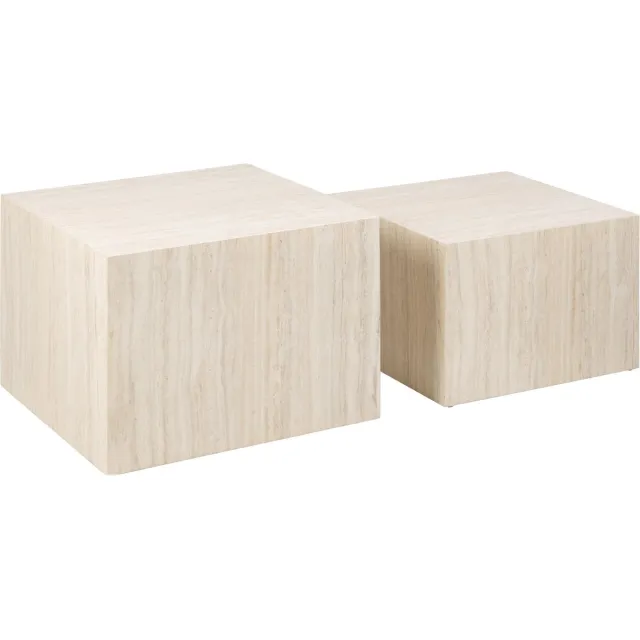 Giga Living Salontafel Lima Set van 2 Beige MDF - Giga Living