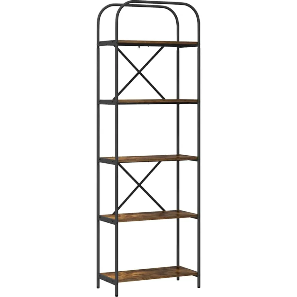 vidaXL Boekenkast 5-laags 60 x 30 x 183 cm Bewerkt hout Gerookt eiken, foto 3