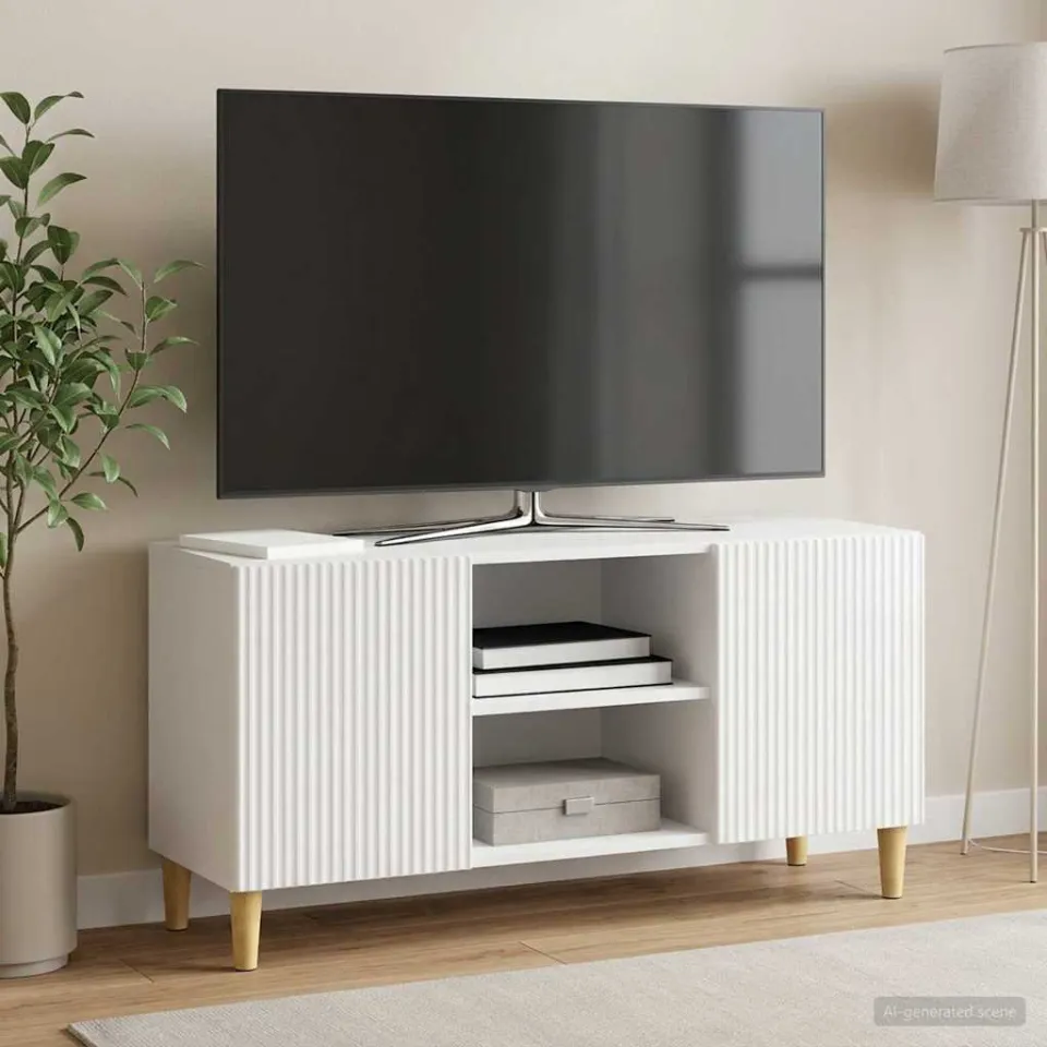 vidaXL TV-kast 102 x 34,5 x 50 cm Hoogglans Wit Bewerkt hout, foto 4