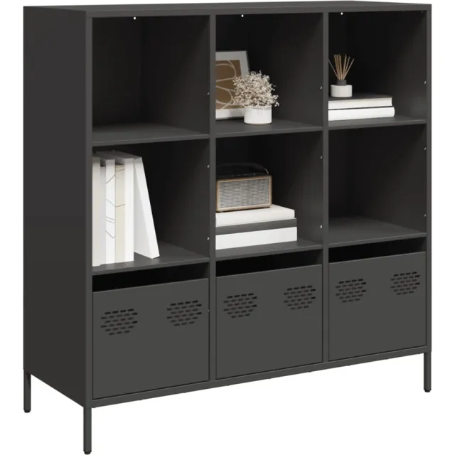 vidaXL Hoge kast 101,5x39x103,5 cm staal zwart