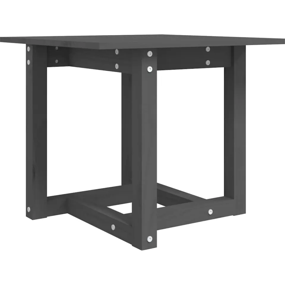 vidaXL Salontafel 50x50x45 cm massief grenenhout grijs