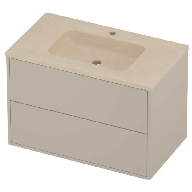 Proline Rollo Badmeubelset Hardsteen Elegant In Kader 80x46x54 cm Sand Stone Soft Linen Beige
