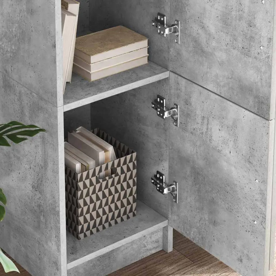vidaXL Bureau Beton Grijs 133.5 x 50 x 124 cm 2 st, foto 3
