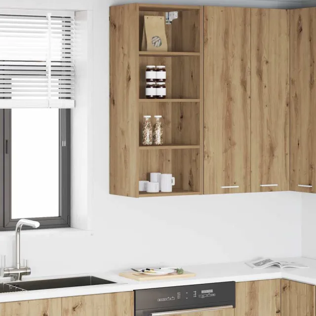 vidaXL Hangkast Artisanaal eiken 40 x 29,5 x 100 cm Bewerkt hout Bruin