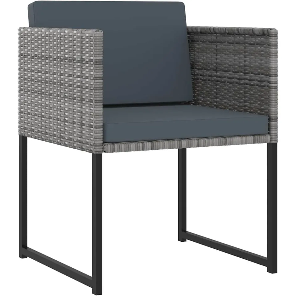 vidaXL 11-delige Tuinset met kussens poly rattan grijs, foto 2