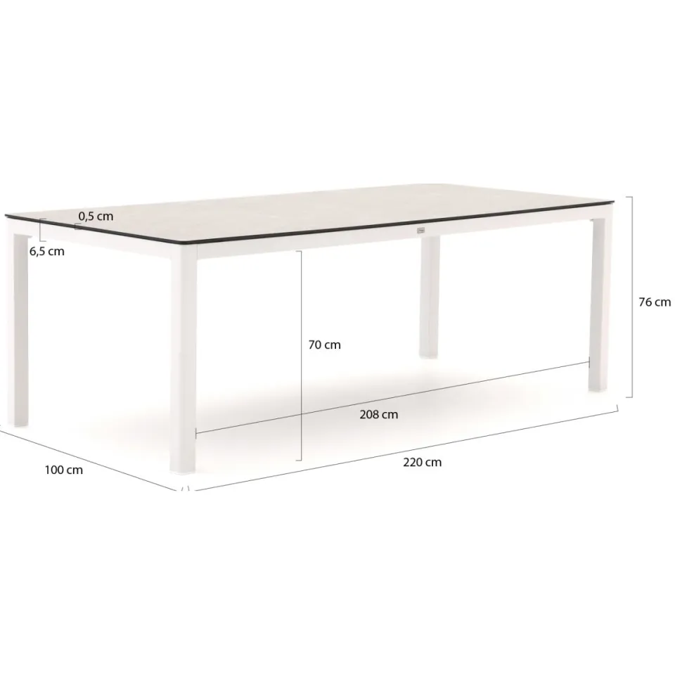 Hartman tuinmeubelen Hartman Le Soleil Element/La Fonte 220cm dining tuinset 7-delig grijs, foto 3