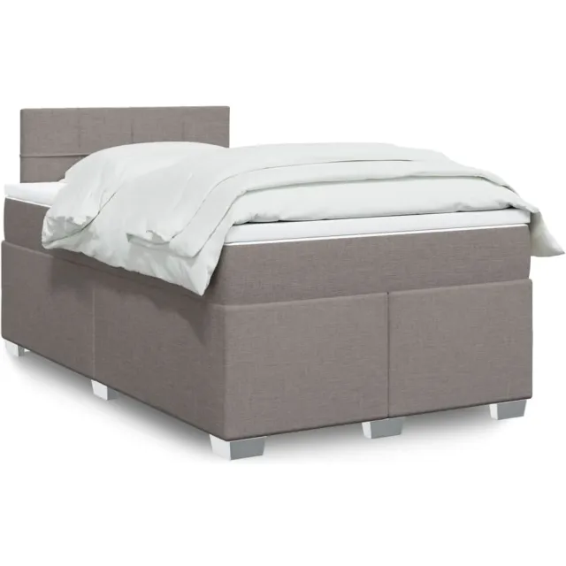 vidaXL Boxspring met matras stof taupe 120x200 cm