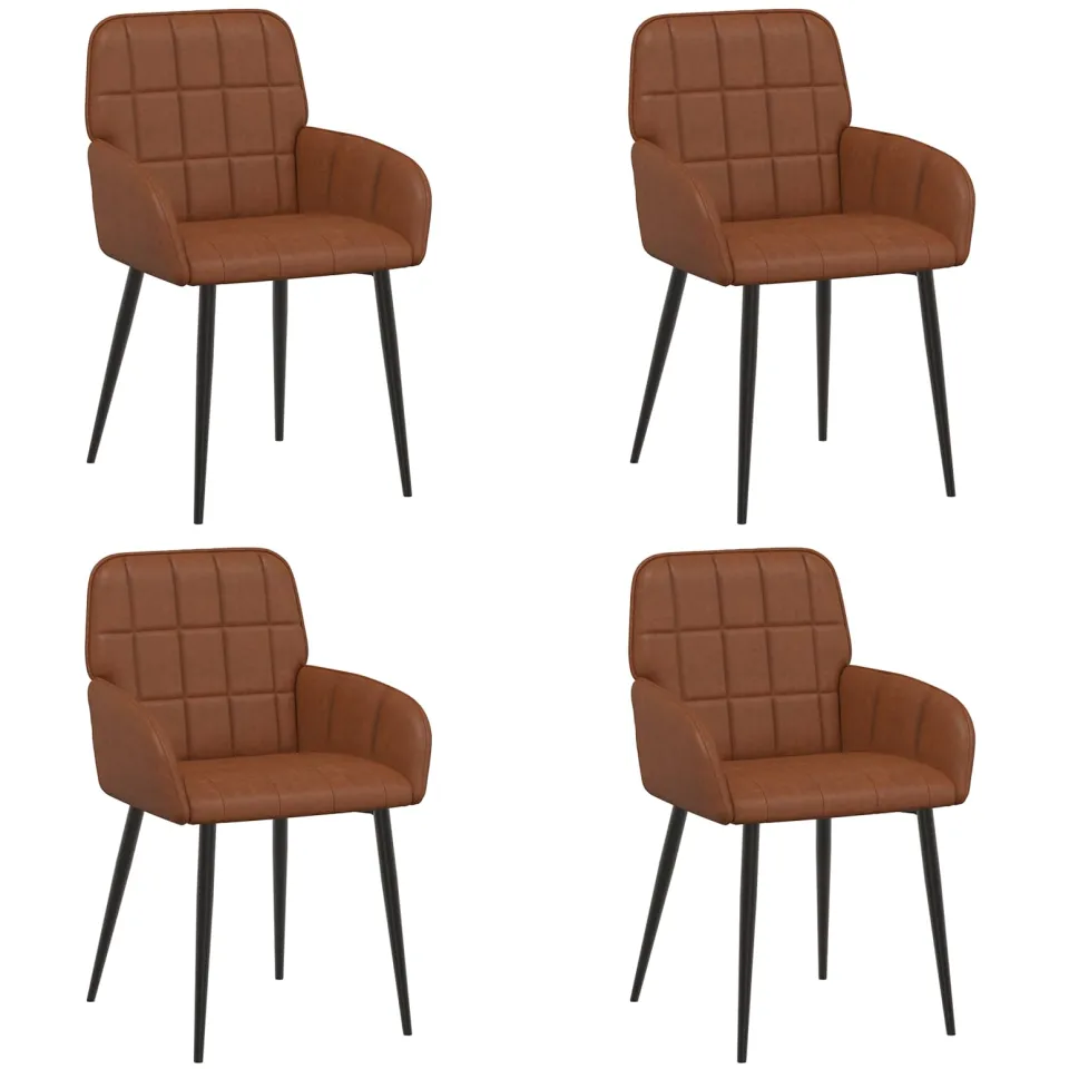 vidaXL Eettafelstoelen 4 st Kunstleer Bruin 56,5 x 50 x 85 cm, foto 3