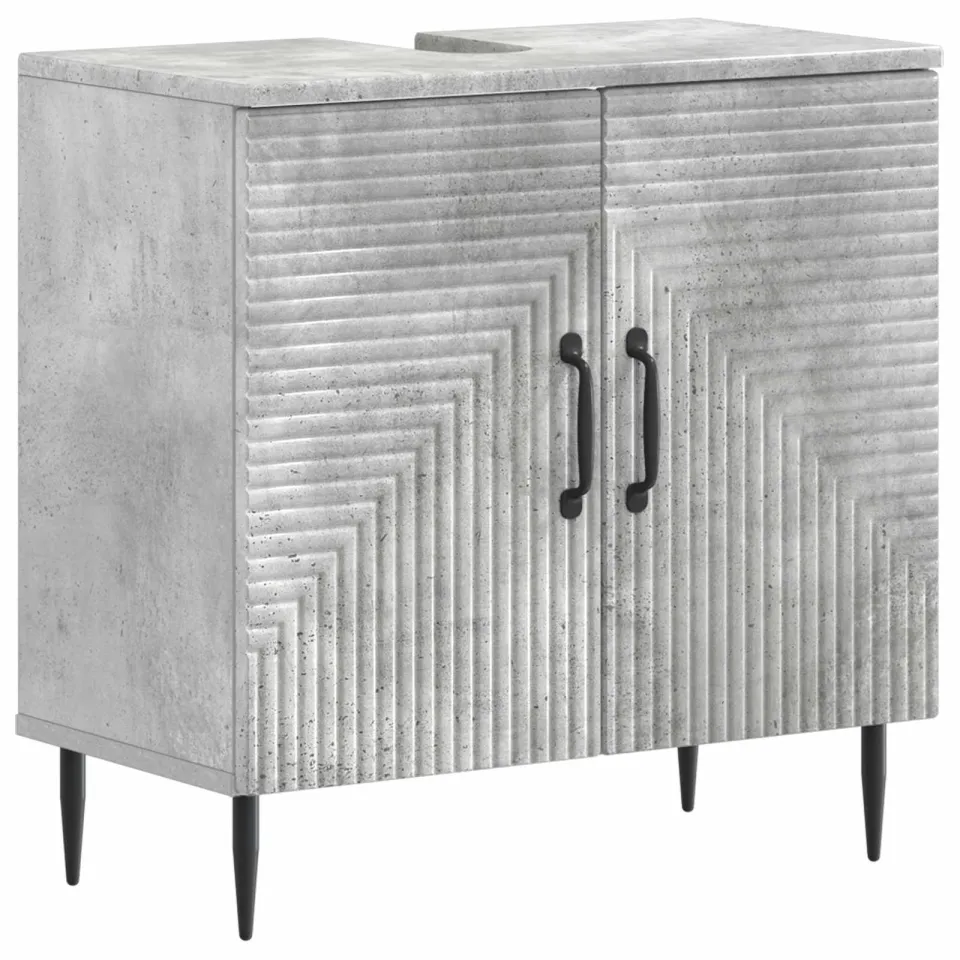 vidaXL Badkamer wastafelkast HAARLEM Betongrijs 59,5 x 31,5 x 59 cm grijs, foto 3