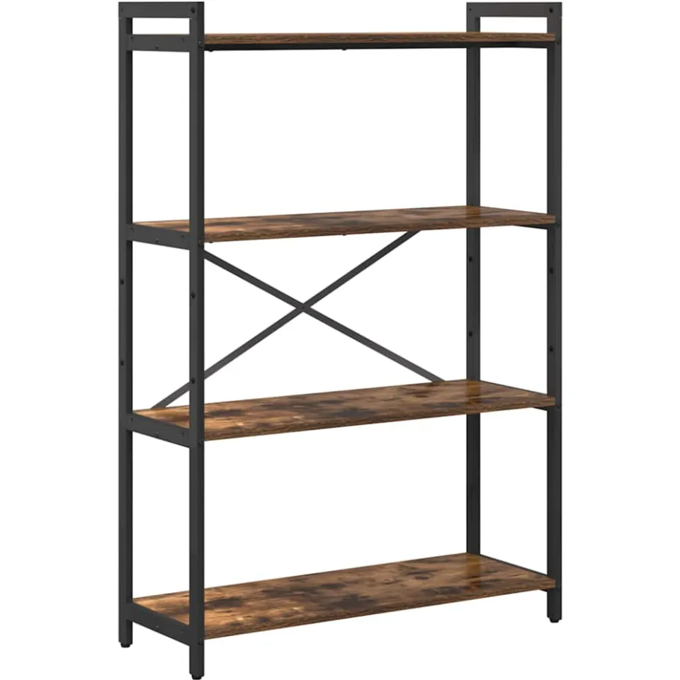 vidaXL Boekenkast 80 x 30 x 120 cm Bewerkt hout Gerookt eiken, foto 3