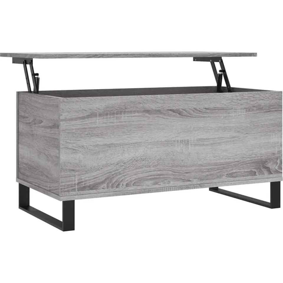 vidaXL Salontafel 90x44,5x45 cm bewerkt hout grijs sonoma eikenkleurig, foto 3