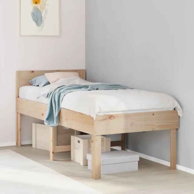 vidaXL Bedframe zonder matras massief grenenhout 90x190 cm bruin
