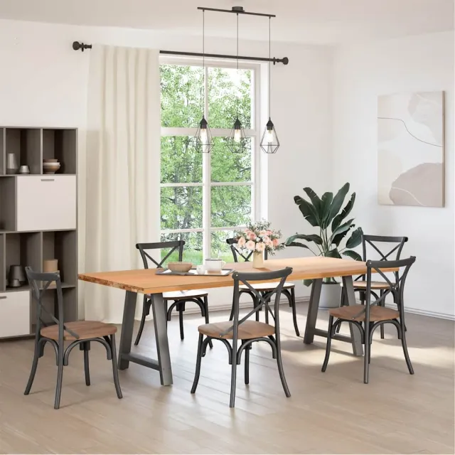 vidaXL Eettafelpoten 2 st A-vormig 80x(72-73) cm staal Bruin