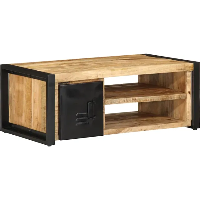 vidaXL Salontafel 90x50x36 cm massief ruw mangohout Bruin