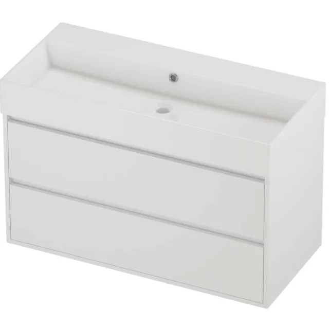 Proline Zara Badmeubelset Porselein Loft 100x46x65 cm Glans Wit Mat White Mat Wit