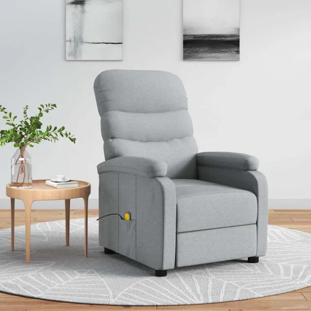 vidaXL Massagestoel stof lichtgrijs