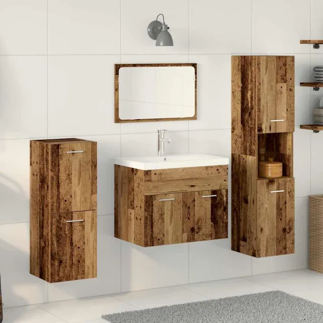 vidaXL Badkamermeubelset 4 st Oud Hout 41 x 38,5 x 46 cm Bewerkt hout bruin, foto 2