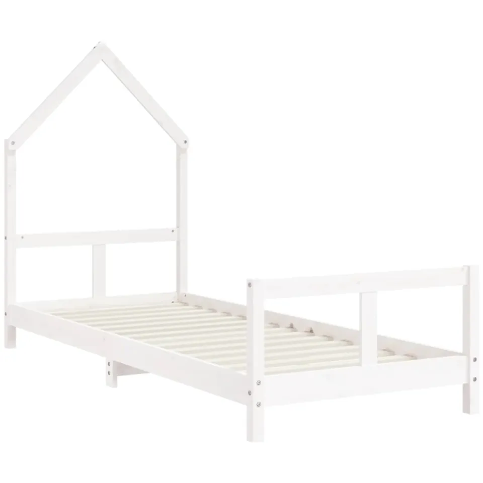 vidaXL Kinderbedframe 80x200 cm massief grenenhout wit, foto 3