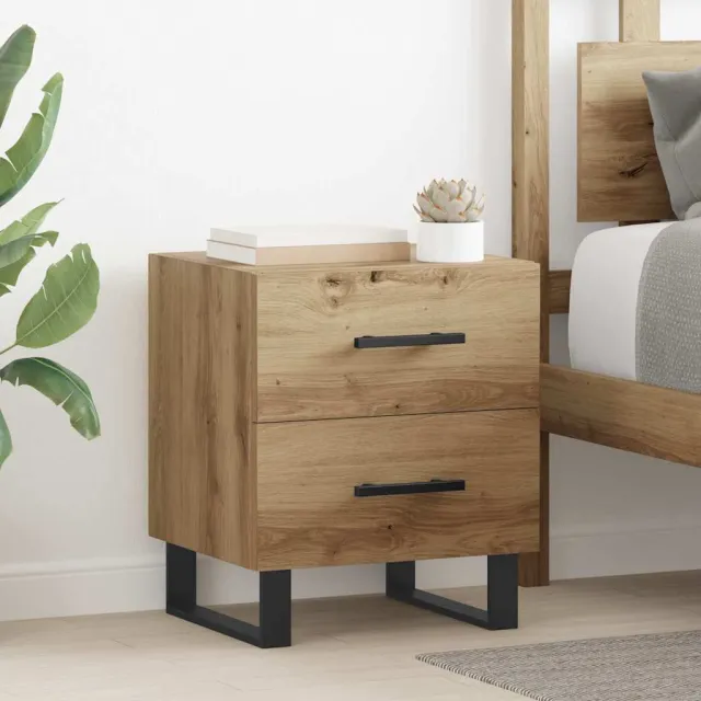 vidaXL Nachtkastje Artisan Eiken 40 x 35 x 47,5 cm Bewerkt hout Bruin
