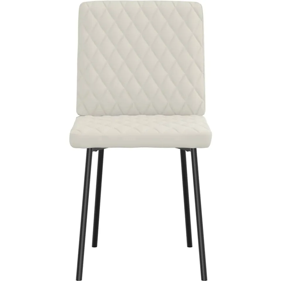 vidaXL Eetkamerstoelen 4 st fluweel crèmekleurig, foto 4