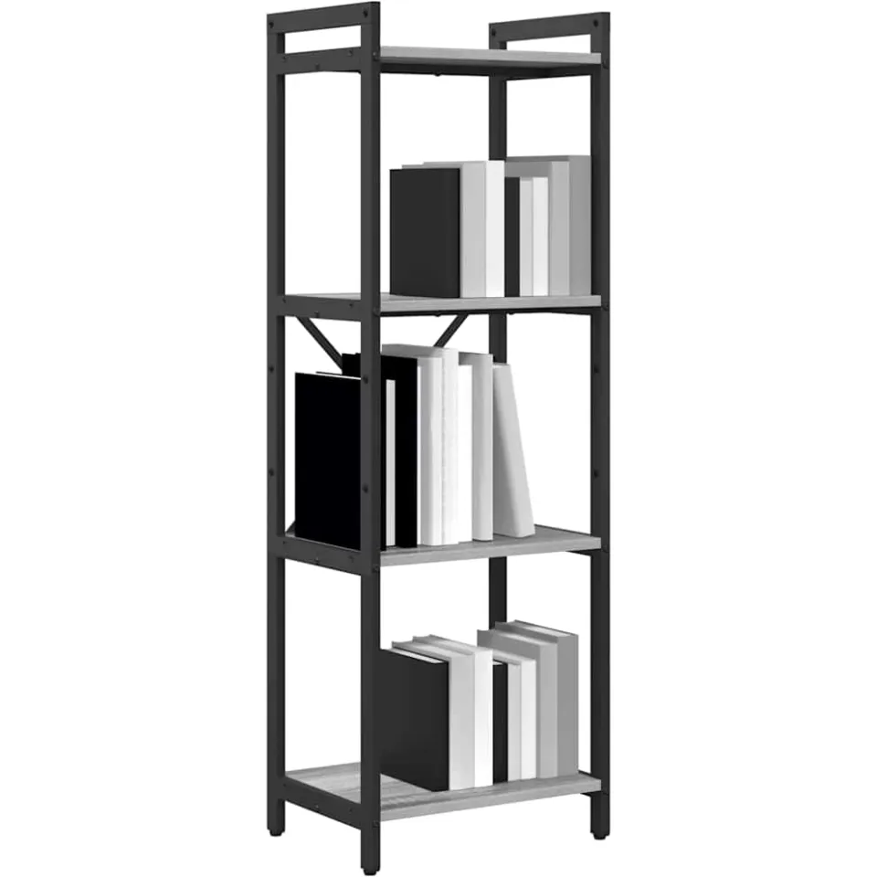 vidaXL Boekenkast 40 x 30 x 119 cm Bewerkt hout Grijs sonoma