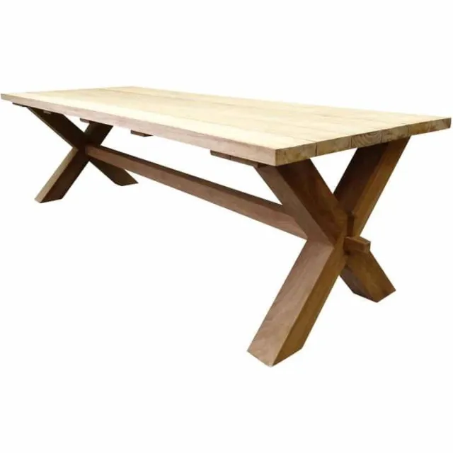 AVH-Collectie Zambia dining tuintafel 300x100xH77 cm teak Bruin / Terre