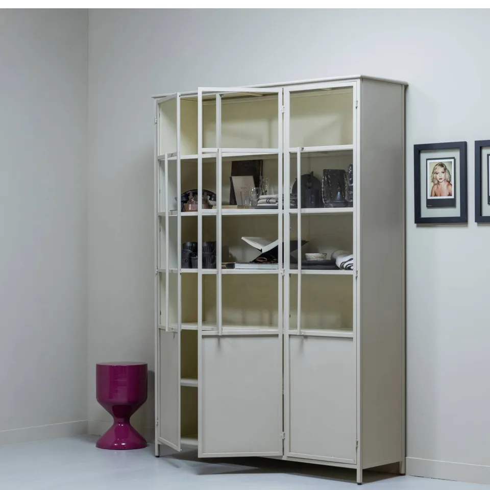 WOOOD Exhibit 3-deurs vitrinekast zand, foto 4