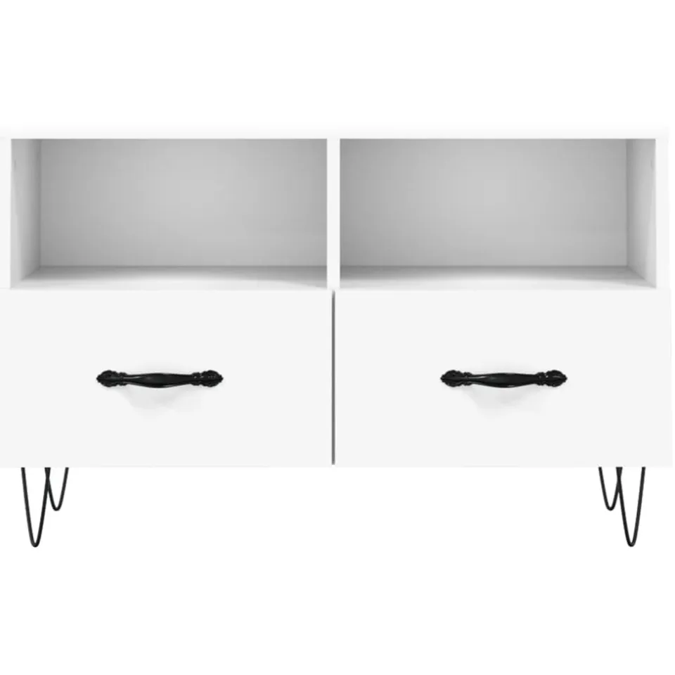 vidaXL Tv-meubel 80x36x50 cm bewerkt hout wit