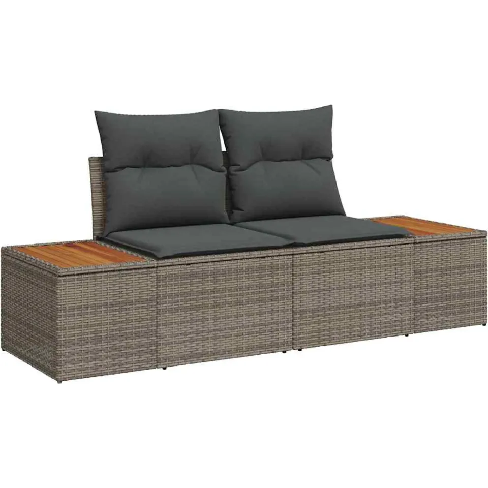 vidaXL Tuin Sofa Set Grijs poly rattan, foto 4