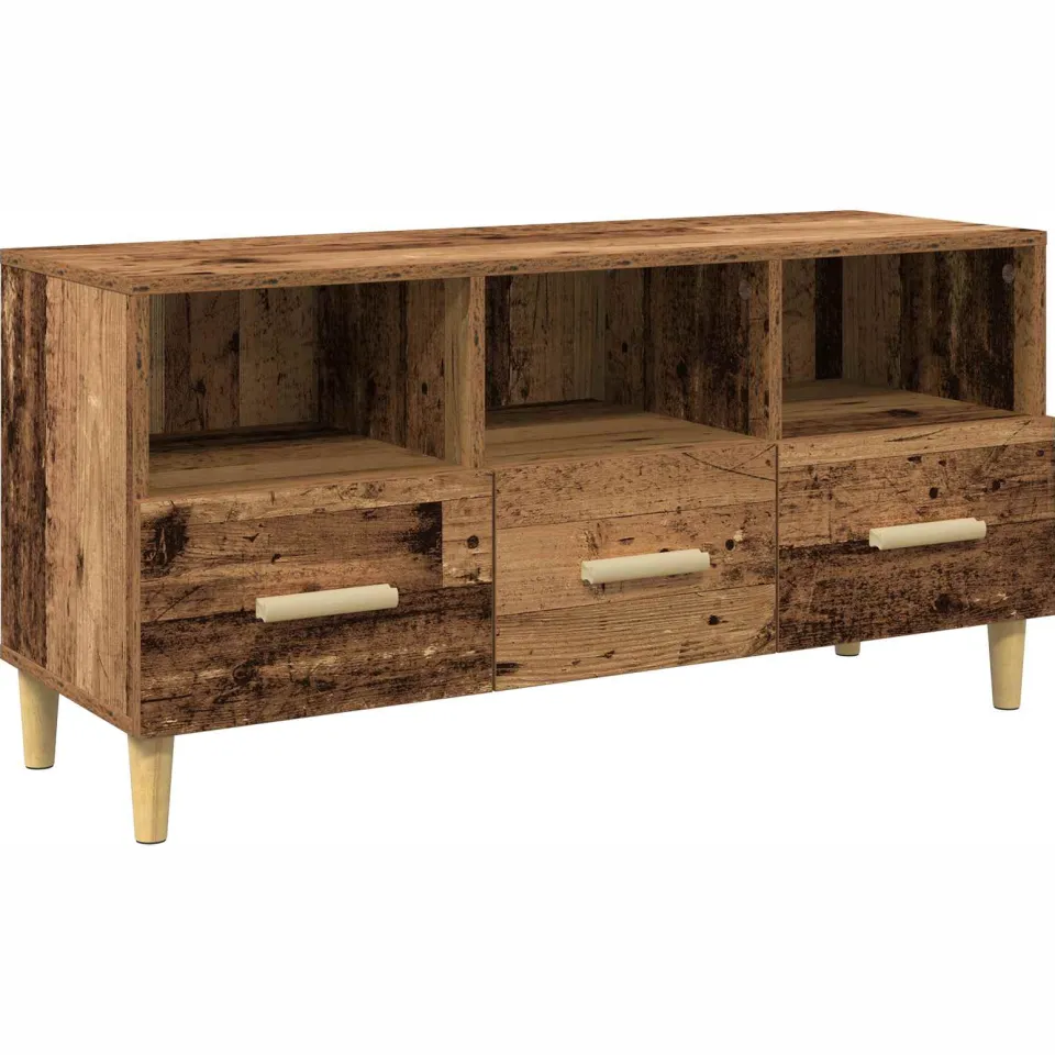 vidaXL TV-kast 102 x 36 x 50 cm Oudhout Bewerkt hout bruin, foto 3