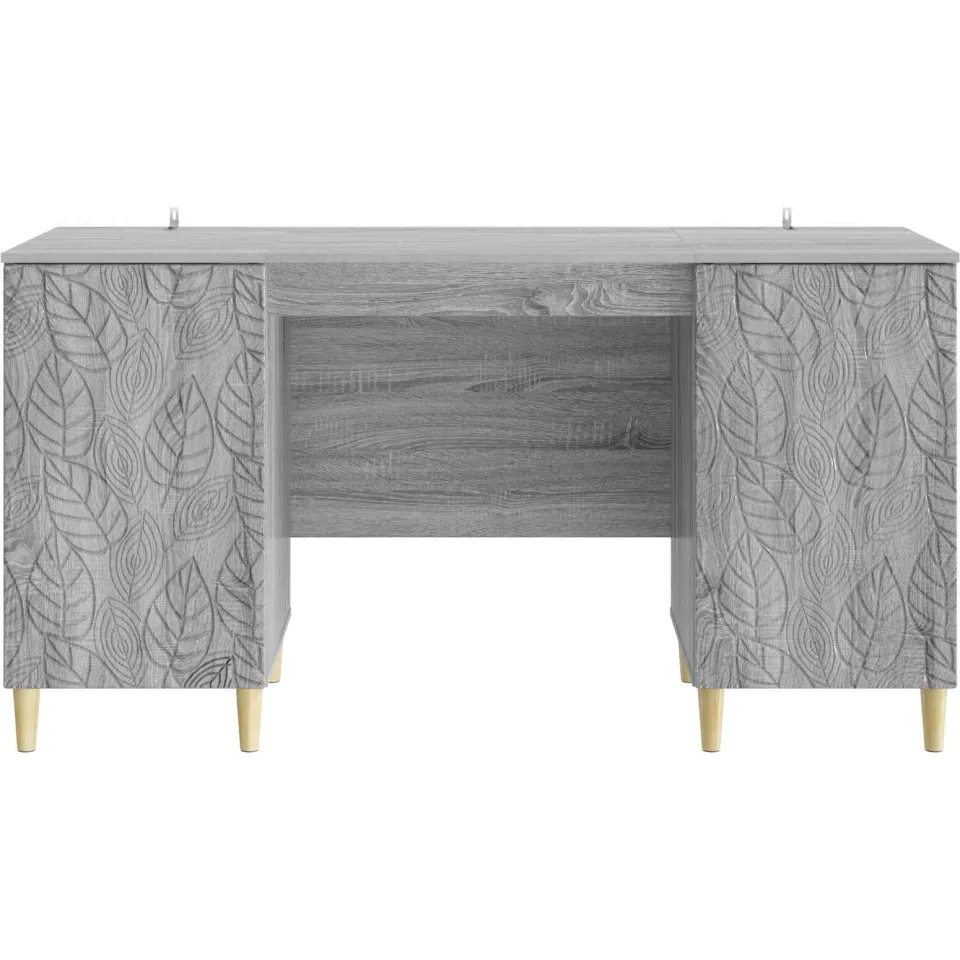 vidaXL Bureau Grijs Sonoma 142,5 x 50 x 75 cm Bewerkt hout, foto 4