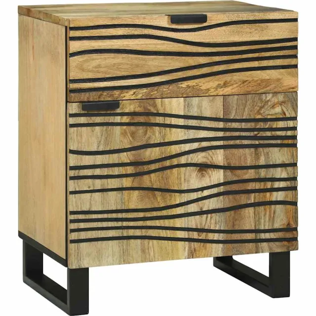 vidaXL Nachtkastje Naturel 50 x 33 x 60 cm Bewerkt hout Bruin