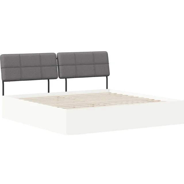 vidaXL Tweepersoonsbed met hoofdbord Wit en Lichtgrijs 180 x 200 cm