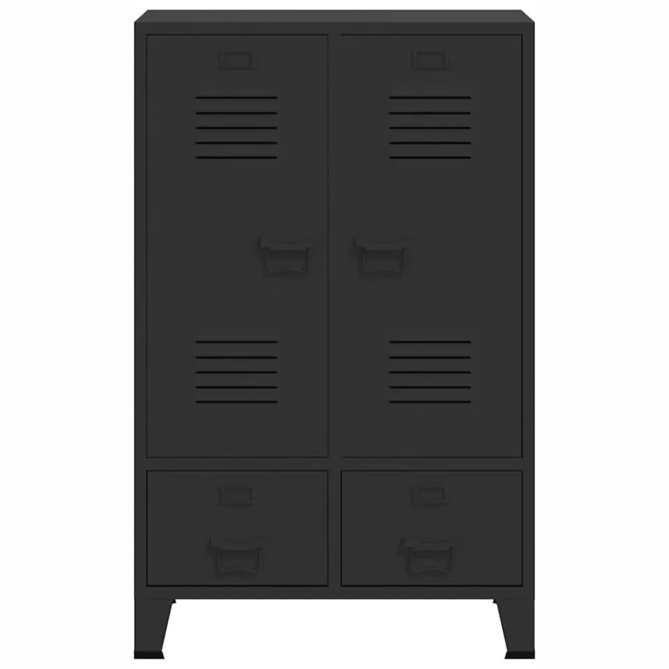 vidaXL Kledingkast industriële stijl 67x35x107 cm metaal zwart