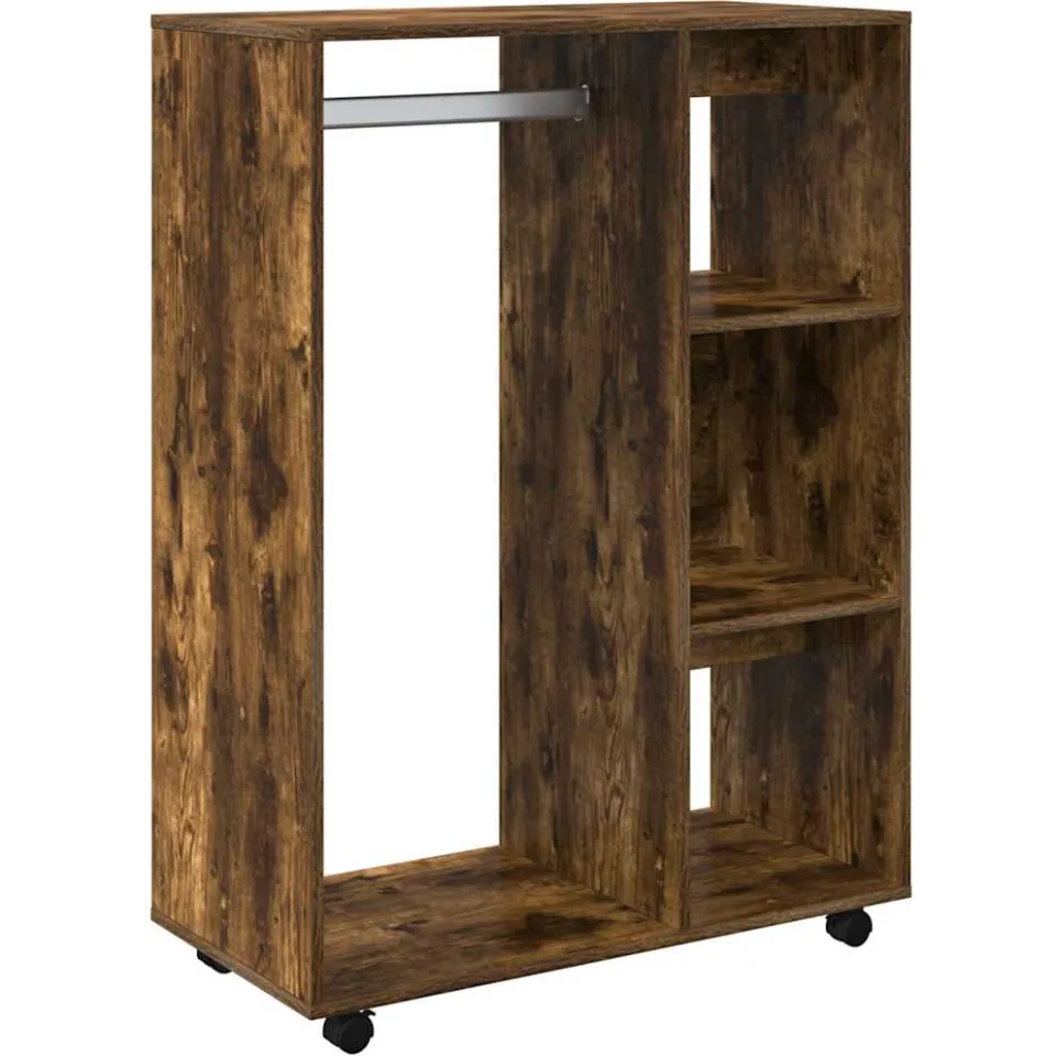 vidaXL Kledingkast 80x40x110 cm bewerkt hout gerookt eikenkleurig, foto 3
