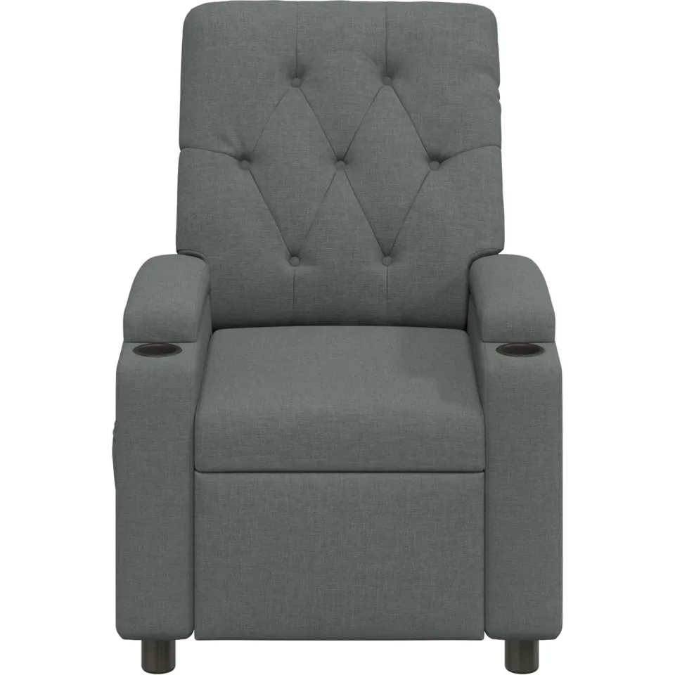 vidaXL Ligstoel Donkergrijs 75 x 95 x 101 cm Stof, foto 4